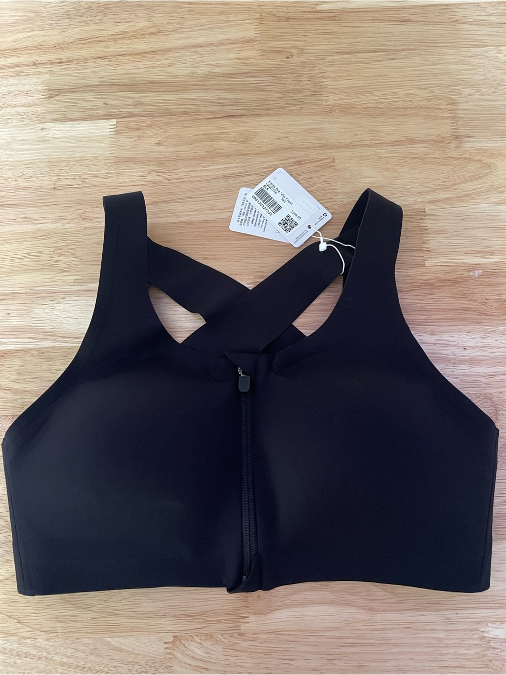 NWT lululemon elite bra zip front black 34C